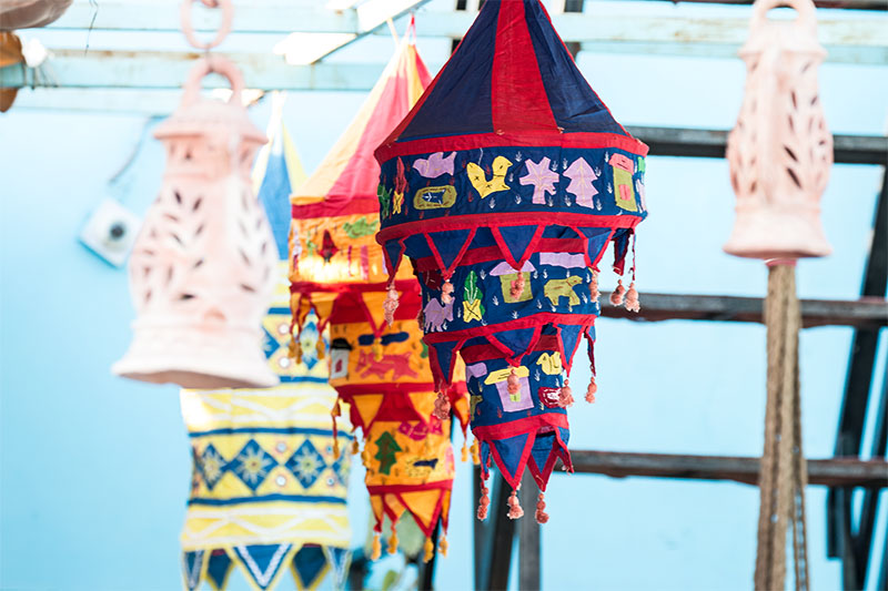 Lanterns on a terrace