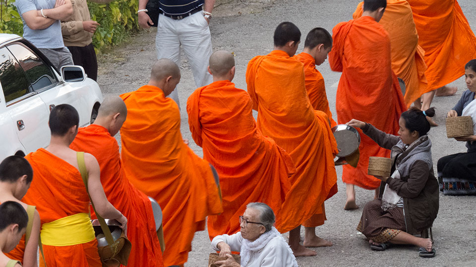 Monks in the street